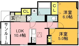ロータス川宮2【1階】の間取り