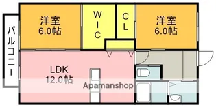CANDEO糒B【2-1号室】の間取り