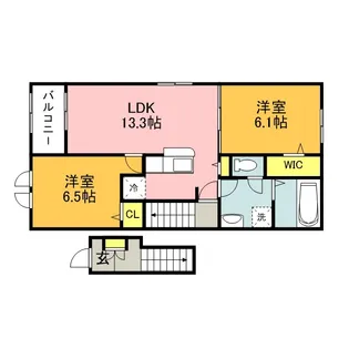 ロータス田川3【2階】の間取り