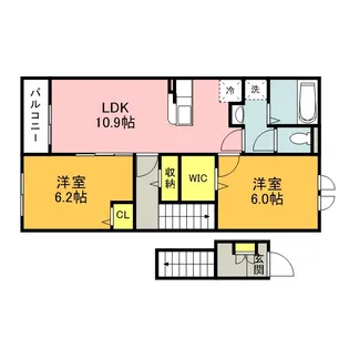 ロータス田川1【2階】の間取り