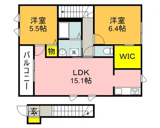 ELLE GARDEN Ⅱ B棟【2階】の間取り