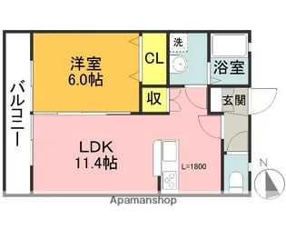 カーサルーチェ2【105号室】の間取り