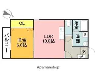 クラシャス川宮【101号室】の間取り