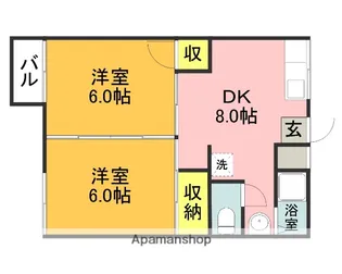 インサイド川宮【2階】の間取り