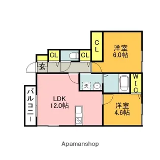 イーストブルーB【2階】の間取り