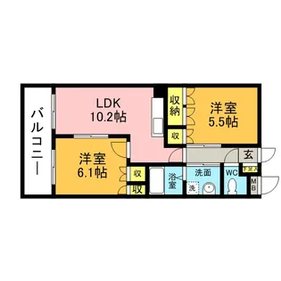 NEO HEIM おばさ【2階】の間取り