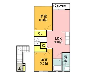 シャルマン横田B【204号室】の間取り