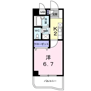 カサーレ三ケ森【4階】の間取り