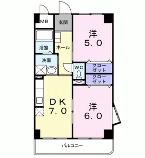 クレアーレ加用【1階】の間取り