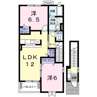 フォルテ二島B【2階】の間取り