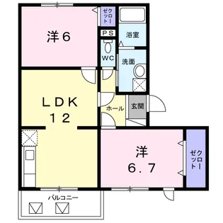 ロジュマン本城【2階】の間取り