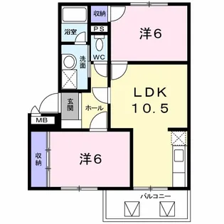 ロジュマン本城【3階】の間取り