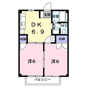 スカイハイツ木屋瀬【2階】の間取り