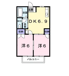 スカイハイツ木屋瀬【2階】の間取り
