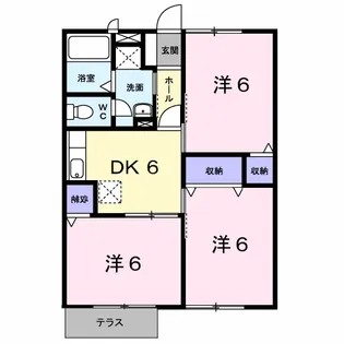 エスポワールハイムA【1階】の間取り