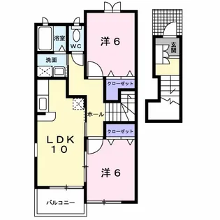 ペンサミエントC【2階】の間取り