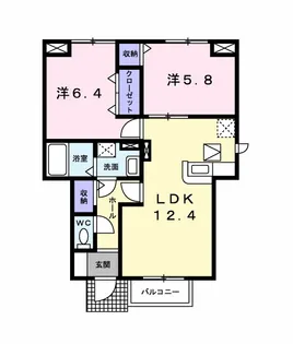 ユニメゾン葛原 B棟【1階】の間取り