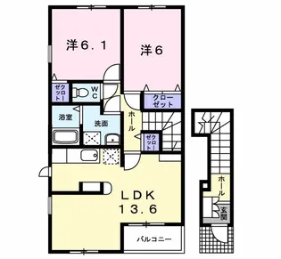 サンレミ葛原E【2階】の間取り