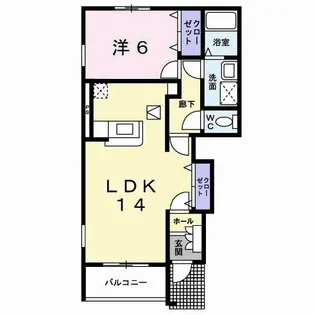 サンレミ葛原E【1階】の間取り