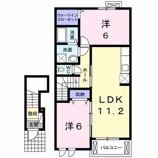 エテルノ ハピネスB棟【2階】の間取り