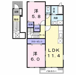 ブローマン杉 C棟【2階】の間取り