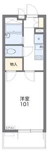レオパレスK M【101号室】の間取り