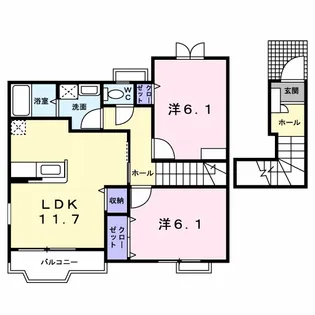 クレストール葛原【2階】の間取り