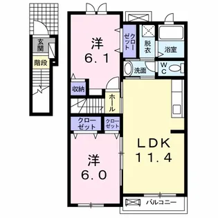 フェリオA【2階】の間取り