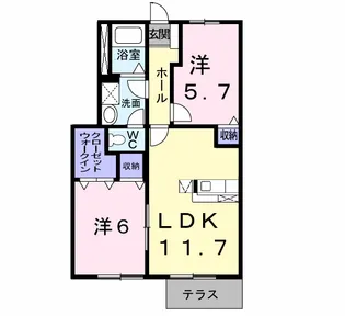 エスポワールハイム D棟【1階】の間取り