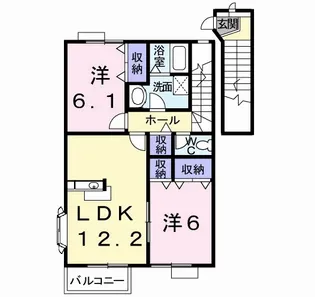 エスポワールハイム D【2階】の間取り