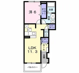 アバンツァートカーサ溝A【103号室】の間取り
