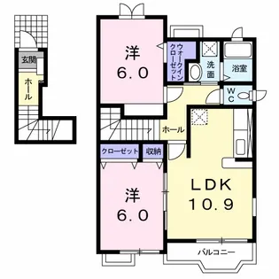 ペンサミエントB【2階】の間取り