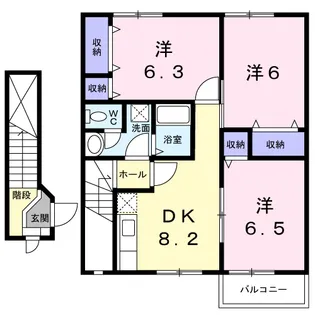 ヴィクトワール高須Ⅱ【2階】の間取り