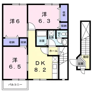 ヴィクトワール高須Ⅱ【2階】の間取り