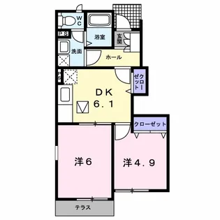 ラビアンローズ Ⅱ【1階】の間取り