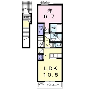 ソレアード陣原【2階】の間取り
