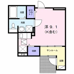ラディアント・北方【1階】の間取り