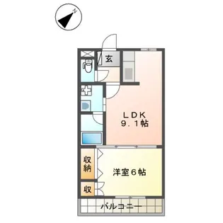 トップハイツドイ【1階】の間取り