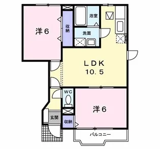 コーポラスカームⅡ【1階】の間取り