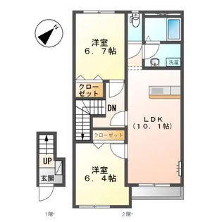 サンフォレスタⅠ【202号室】の間取り