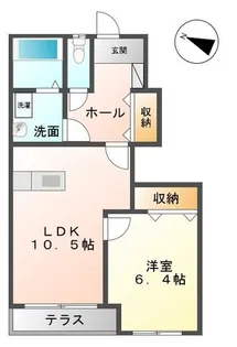 メゾンアシューレ【105号室】の間取り