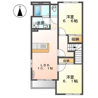 花みずき2【00201号室】の間取り