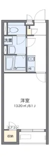クレイノHOMEJINDEN【207号室】の間取り