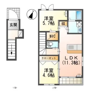 Green hills小文字【2階】の間取り