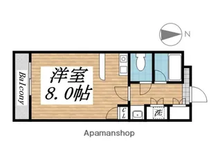 PLEAST陣原【408号室】の間取り