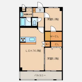 MERVEILLE ISHIDA【2階】の間取り