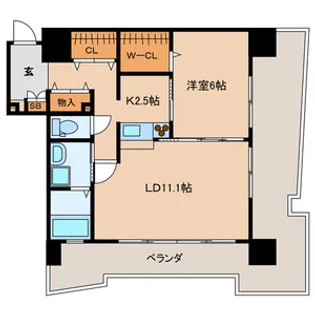 サンシャイン プリンセス 北九州【6階】の間取り