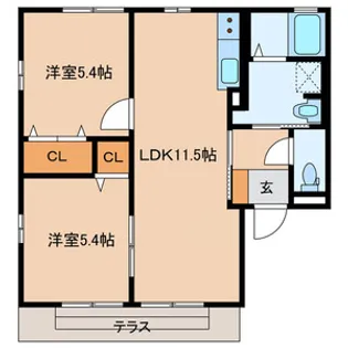 ヴィラージュA棟【1階】の間取り