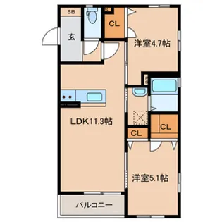 プレミール引野【2階】の間取り