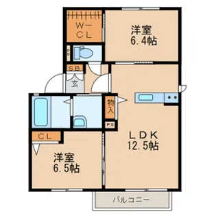 リバプールⅠ番館【2階】の間取り